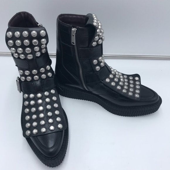 Marc By Marc Jacobs Shoes - Marc by Marc Jacobs Black Leather Ankle Boots with Silver Studs